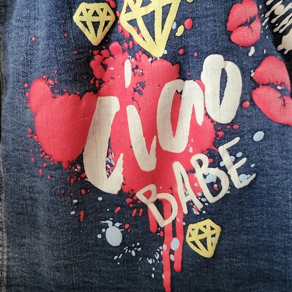 Ashley Stewart Blue Denim Grafitti Style Denim Jacket Size: 26/28 (NWT) - Picture 12 of 16